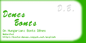 denes bonts business card